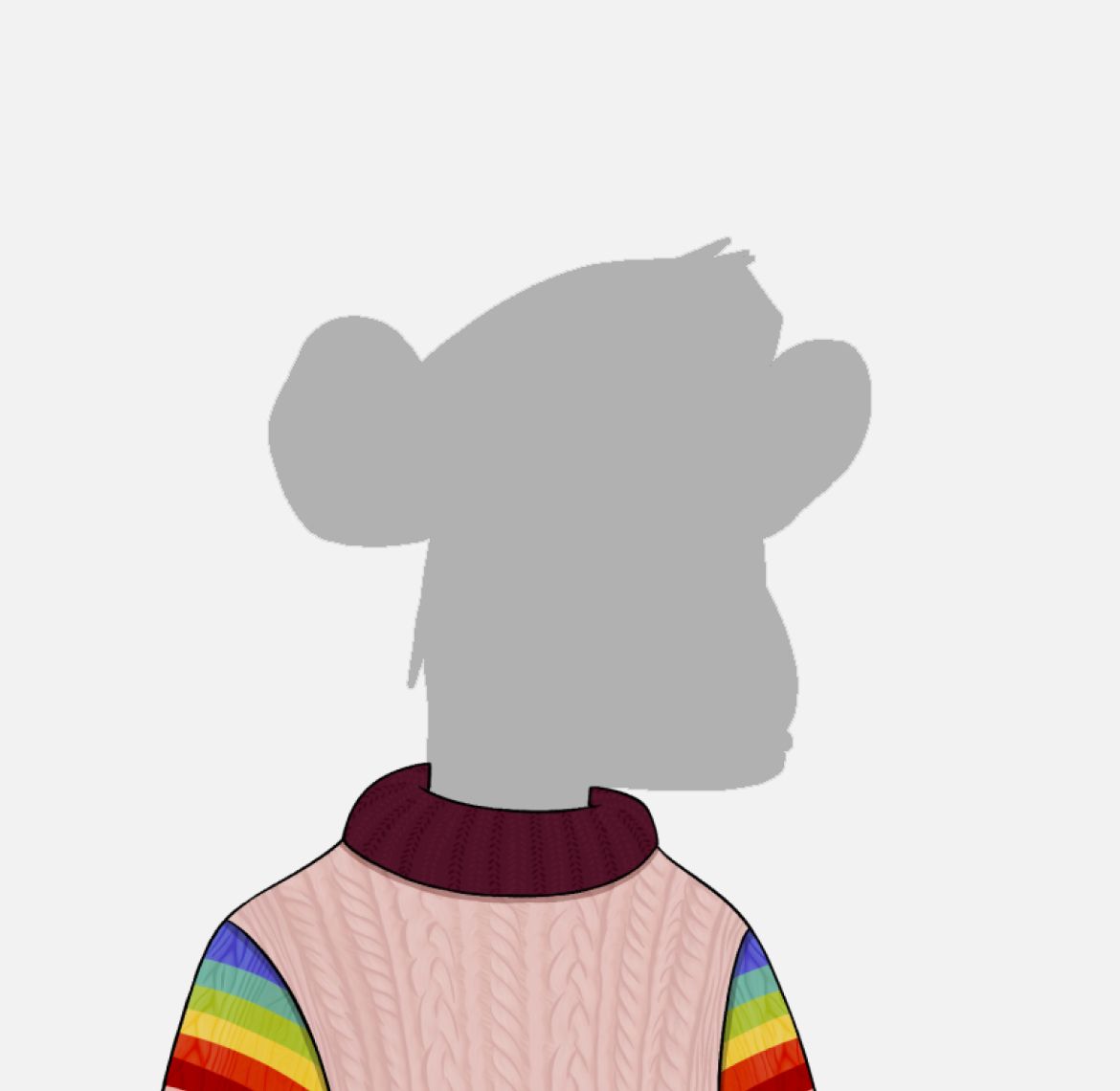 monkey silhouette wearing a sweater